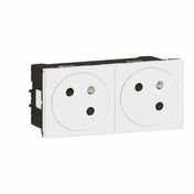 Double prise de courant surface MOSAIC  45 prcble blanc - Interrupteurs - Prises - Electricit & Eclairage - GEDIMAT