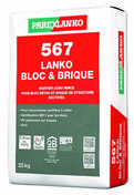 Mortier joint 567 LANKO BLOC ET BRIQUE gris - sac de 25kg - Ciments - Chaux - Mortiers - Matriaux & Construction - GEDIMAT