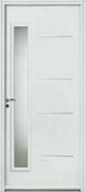 Porte d'entrée acier AKITA 20 blanc vitrage feuilleté sablé affleurant gauche poussant - 215x90cm - Portes d'entrée - Menuiserie & Aménagement - GEDIMAT