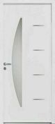 Porte d'entrée acier CEDOUSA 20 blanc vitrage feuilleté sablé affleurant droit poussant - 215x90cm - Portes d'entrée - Menuiserie & Aménagement - GEDIMAT