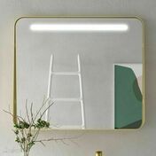 Miroir LED APOLO avec bord en finition or mat - 100x70x11cm - Salle de bains Classique Chic - Tendance Classique Chic - Gedimat.fr