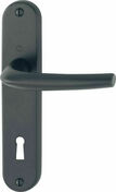 Ensemble de poignes sur plaque SAN DIEGO aluminium finition noir cl L 40-46mm - Quincaillerie de portes - Menuiserie & Amnagement - GEDIMAT