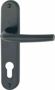 Ensemble de poignes sur plaque SAN DIEGO aluminium finition noir cl I 40-46mm - Quincaillerie de portes - Menuiserie & Amnagement - GEDIMAT