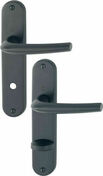 Ensemble de poignes sur plaque SAN DIEGO aluminium finition noir  condamnation 40mm - Quincaillerie de portes - Quincaillerie - GEDIMAT