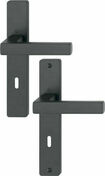 Ensemble de poignes sur plaques TOULON finition noir mat cl L 38-47mm - Quincaillerie de portes - Menuiserie & Amnagement - GEDIMAT
