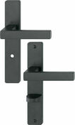 Ensemble de poignes sur plaques TOULON finition noir mat  condamnation 40mm - Quincaillerie de portes - Menuiserie & Amnagement - GEDIMAT