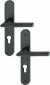 Ensemble de poignes sur plaques STOCKHOLM finition noir mat cl I 38-47mm - Quincaillerie de portes - Menuiserie & Amnagement - GEDIMAT