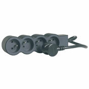 Rallonge multiprise extra plate 4 prises noir 1,5m - Interrupteurs - Prises - Electricit & Eclairage - GEDIMAT