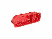 Boîte d'encastrement cloison sèche rouge 3 postes D67mm P40mm - Modulaires - Boîtes - Electricité & Eclairage - GEDIMAT