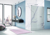Paroi de douche fixe EASY verre 8mm parsol gris avec profils chroms - 200x80cm - Portes - Parois de douche - Salle de Bains & Sanitaire - GEDIMAT