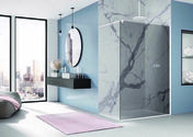 Paroi de douche fixe EASY verre 8mm parsol gris avec profils blancs mats - 200x160cm - Portes - Parois de douche - Salle de Bains & Sanitaire - GEDIMAT