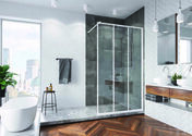 Paroi de douche fixe EASY verre 8mm dcor LOFT 72 avec profils blancs mats - 200x120cm - Portes - Parois de douche - Salle de Bains & Sanitaire - GEDIMAT