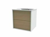 Ensemble meuble ASTER chne vicenza caisson blanc + plan vasque en rsine blanc - 50x60,5x60cm - Meubles de salles de bains - Salle de Bains & Sanitaire - GEDIMAT