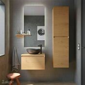 Ensemble meuble MOMENT chêne naturel 1 tiroir + plan vasque - 45x60x36cm - Meubles de salles de bains - Salle de Bains & Sanitaire - GEDIMAT