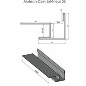 Coin extrieur ALUTECH - 35 x 35 mm L.3 m - amande - Clins - Bardages - Couverture & Bardage - GEDIMAT