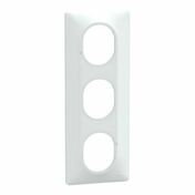 Plaque de finition OVALIS REFRESH 3 postes vertical blanc - 71mm - Interrupteurs - Prises - Electricit & Eclairage - GEDIMAT