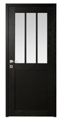 Bloc-porte pleine ATELIER LOFT chne massif noir fon vitrage transparent H.KM1 72 mm mm - 204 x 83 cm - droit poussant - Portes d'intrieur - Menuiserie & Amnagement - GEDIMAT