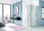 Porte de douche pivotante WALK-IN EASY 180 verre 8mm gris avec profils chroms - Haut.200cm - Portes - Parois de douche - Salle de Bains & Sanitaire - GEDIMAT