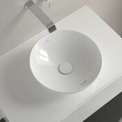 Vasque à poser ronde Loop blanc - D38cm Haut.10cm - Vasques - Plans vasques - Salle de Bains & Sanitaire - GEDIMAT