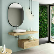 Plan de toilette BELLOC chêne naturel - 46x60x120cm - Vasques - Plans vasques - Salle de Bains & Sanitaire - GEDIMAT