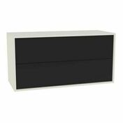 Ensemble meuble ASTER noir + plan mlamin blanc - 50x60,5x120cm - Salle de bains noir et blanc - Tendances Noir et Blanc - Gedimat.fr