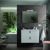 Ensemble meuble UNIIQ blanc mat + plan vasque solid blanc - 54x45x80cm - Meubles de salles de bains - Salle de Bains & Sanitaire - GEDIMAT