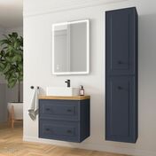 Ensemble meuble RENOIR night blue + plan double vasque blanc - 54x46x120cm - Meubles de salles de bains - Salle de Bains & Sanitaire - GEDIMAT