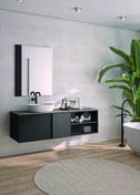 Miroir LED CANOPEE stri noyer  droite - 70x90cm - Armoires de toilette et Accessoires - Salle de Bains & Sanitaire - GEDIMAT