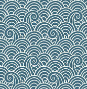 Papier peint VAGUE bleu - rouleau 0.52x10.05m - Papiers peints - Revêtement Sols & Murs - GEDIMAT
