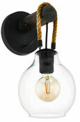 Applique RODING noir/verre E27 - 40W - Appliques - Règlettes - Electricité & Eclairage - GEDIMAT