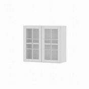 Kit faade de cuisine LIATH 2 portes vitres blanc satin H05V - H.71,5 x l.40 cm - Cuisines en kit, prtes  monter  - Cuisine - GEDIMAT