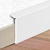 plinthe PVC de recouvrement blanc  coller - 114 mm x 2,5 m - Parquets - Menuiserie & Amnagement - GEDIMAT