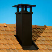 Sortie de toit TRADINOV CARREE 64  73% pour conduit Therminox D150 - lisse noir - Sorties de toit - Couverture & Bardage - GEDIMAT