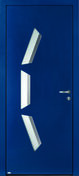 Porte d'entre aluminium confort Line 2 finition bleu 5003 satin ext. et blanc 9016 satin int. gauche poussant 2150x900mm sans tapes - Portes d'entre - Menuiserie & Amnagement - GEDIMAT