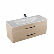 Ensemble meuble BENTO chne vanille + plan vasque cramique - 45 x 48,5 x 120 cm - Meubles de salles de bains - Salle de Bains & Sanitaire - GEDIMAT