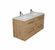 Ensemble meuble ALGARVE + plan vasque cramique blanche - 120 cm - chne futura - Meubles de salles de bains - Salle de Bains & Sanitaire - GEDIMAT