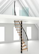 Escalier hlicodal SUONO SMART acier noir marche htre laqu - trmie 120 x 65 cm - Escaliers - Menuiserie & Amnagement - GEDIMAT