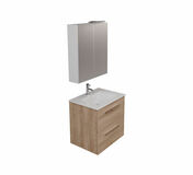 Ensemble meuble BRAGA chne + plan vasque cramique - 46 x 60 x 60 cm - Meubles de salles de bains - Salle de Bains & Sanitaire - GEDIMAT