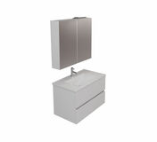 Ensemble meuble VIANA + plan vasque cramique blanche - 80 cm - blanc - Meubles de salles de bains - Salle de Bains & Sanitaire - GEDIMAT