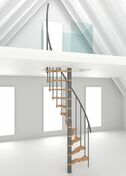 Escalier hlicodal SUONO SMART acier gris marche htre laqu - trmie 120 x 65 cm - Escaliers - Menuiserie & Amnagement - GEDIMAT