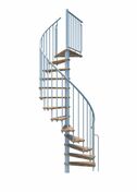 Escalier hlicoidal BERLIN acier blanc marches htre verni - 140 cm - Escaliers - Menuiserie & Amnagement - GEDIMAT
