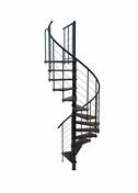 Escalier hlicodal VENEZIA SMART acier noir marches htre teint noyer - 160 cm - Escaliers - Menuiserie & Amnagement - GEDIMAT