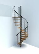Escalier hlicodal VENEZIA SMART acier noir marches htre laqu blanc - 160 cm - Escaliers - Menuiserie & Amnagement - GEDIMAT