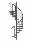 Escalier hlicodal VENEZIA SMART acier gris marches en chne - 160 cm - Escaliers - Menuiserie & Amnagement - GEDIMAT