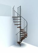 Escalier hlicodal VENEZIA SMART acier gris marches htre teint noyer - 160 cm - Escaliers - Menuiserie & Amnagement - GEDIMAT