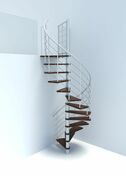 Escalier hlicodal VENEZIA SMART acier blanc marches htre teint noyer - 160 cm - Escaliers - Menuiserie & Amnagement - GEDIMAT