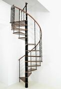 Escalier hlicodal VENEZIA acier noir marches htre teint noyer - 160 cm - Escaliers - Menuiserie & Amnagement - GEDIMAT