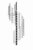 Escalier hlicodal VENEZIA acier noir marches htre laqu blanc - 160 cm - Escaliers - Menuiserie & Amnagement - GEDIMAT