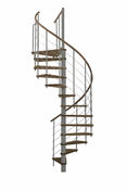 Escalier hlicodal VENEZIA acier gris marches htre teint noyer - 160 cm - Escaliers - Menuiserie & Amnagement - GEDIMAT