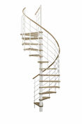 Escalier hlicodal VENEZIA acier blanc marches chne - 160 cm - Escaliers - Menuiserie & Amnagement - GEDIMAT